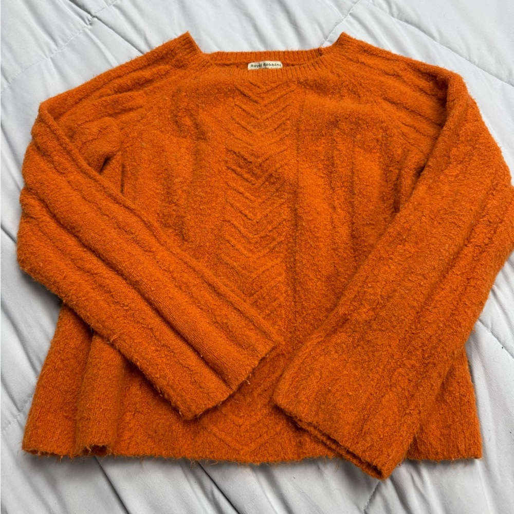 Y2K Royal Robbins Vibrant Orange Crew Neck Sweater